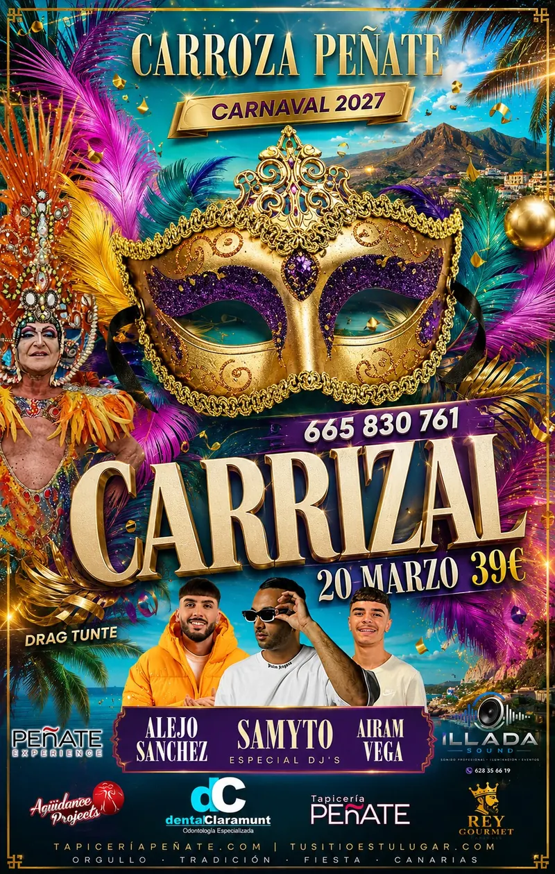 Carroza Peñate en la Cabalgata de Carnaval de Carrizal, 20 de marzo de 2027