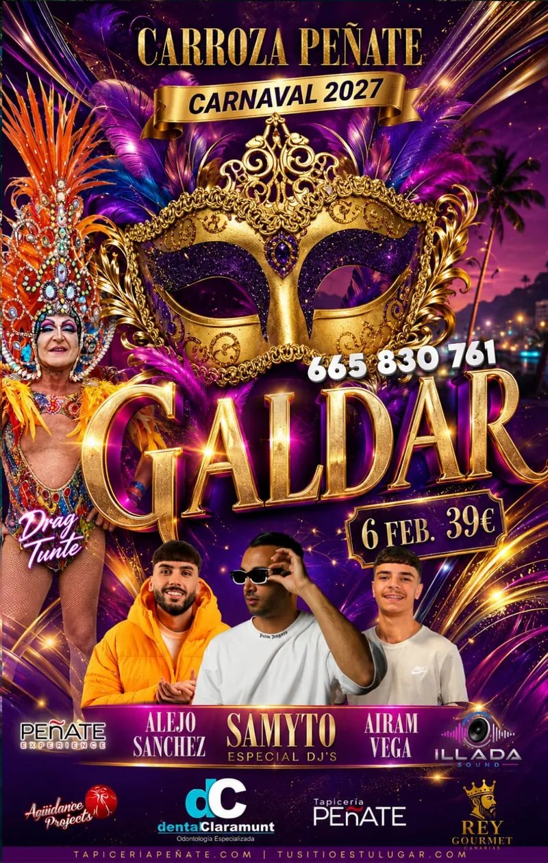 Carroza Peñate en la Cabalgata de Carnaval de Gáldar, 6 de febrero de 2027