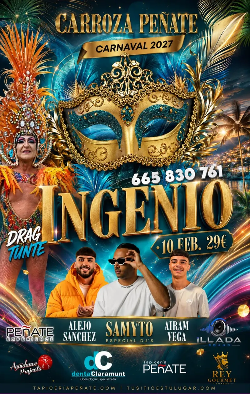 Carroza Peñate en la Cabalgata de Carnaval de Ingenio, 10 de febrero de 2027