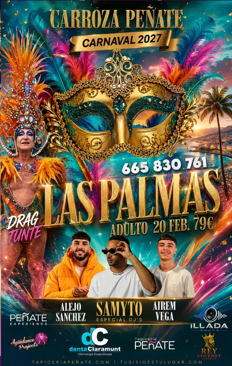 Carroza Peñate en la Gran Cabalgata de Carnaval de Las Palmas, 20 de febrero de 2027