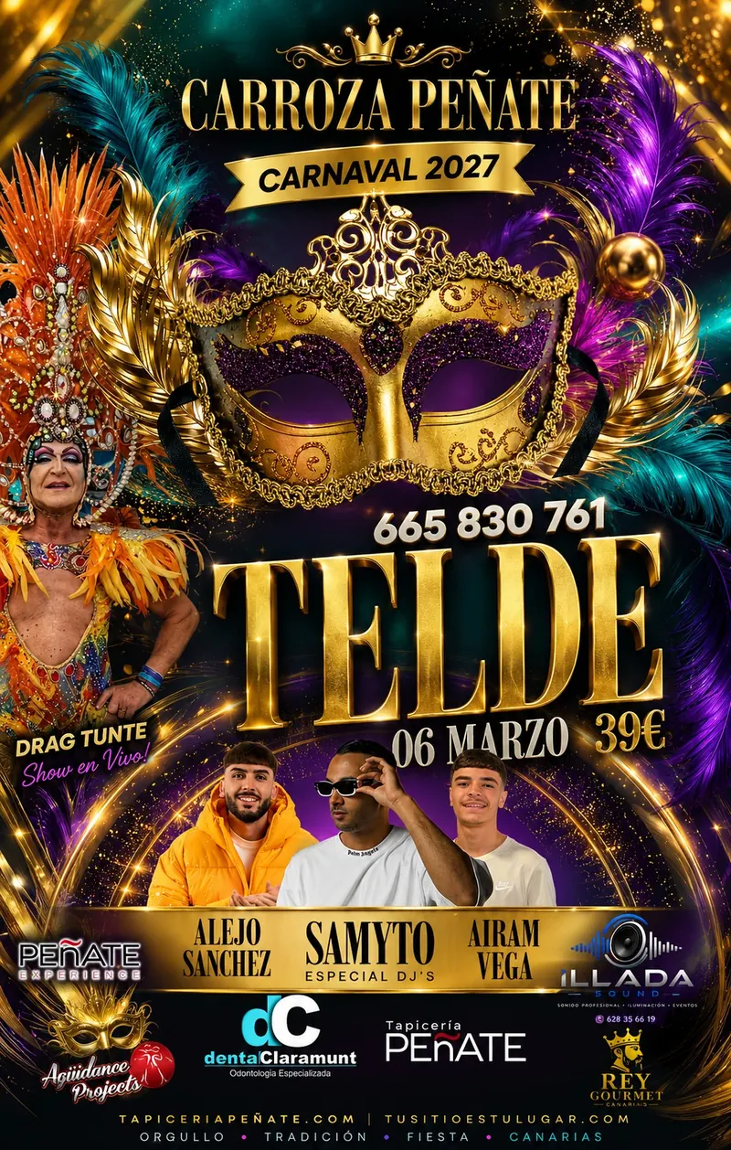 Carroza Peñate en la Cabalgata de Carnaval de Telde, 6 de marzo de 2027