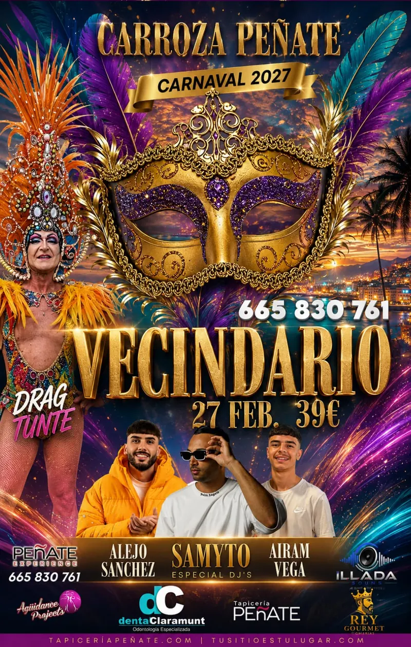 Carroza Peñate en la Cabalgata de Carnaval de Vecindario, 27 de febrero de 2027