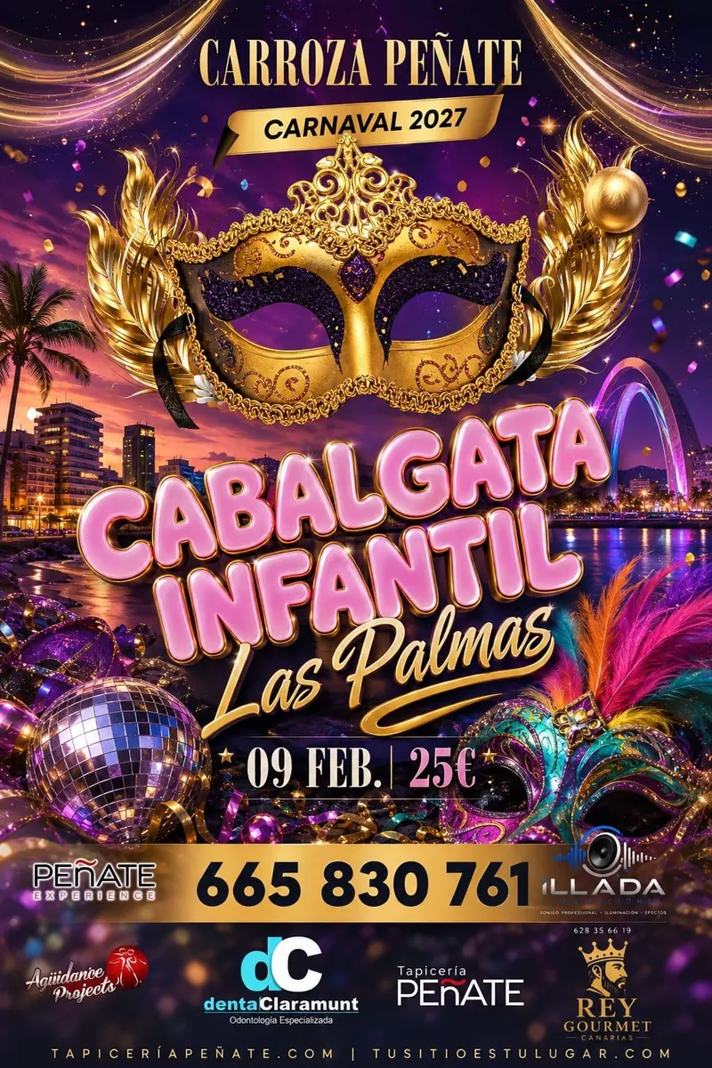 Carroza Peñate en la Cabalgata Infantil de Carnaval de Las Palmas, 9 de febrero de 2027